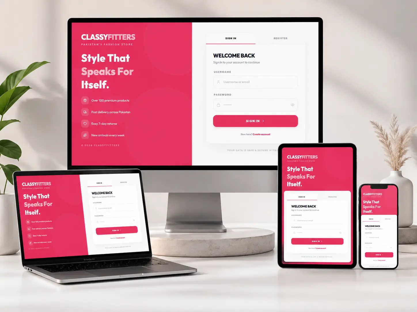 E-commerce Store · Login Page